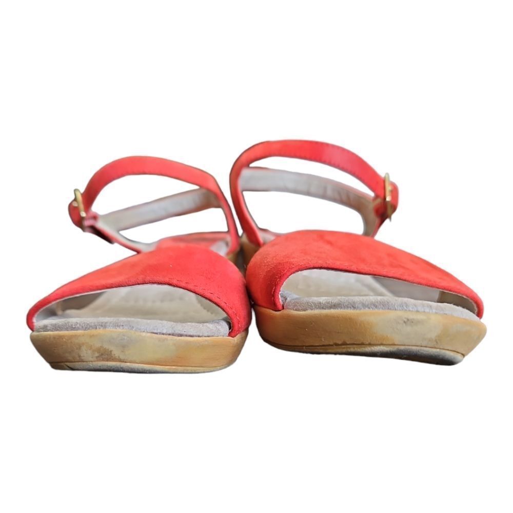 White Mountain Orange Suede Strappy Wedge Sandals Size 6 - Picture 6 of 7